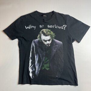 Batman Dark Knight The Joker Why So Serious T-Shirt Movie DC 2008 Sz M But READ*